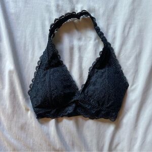 nwot navy blue lace halter bralette
